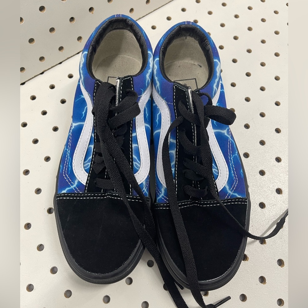 Vans shoes. Unisex. Old Skool lightening - Blue. Vintage. Men 5 Women 6.5.